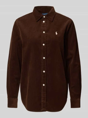 Bluzka koszulowa o kroju regular fit z czystej bawełny Polo Ralph Lauren Ciemnobrązowy