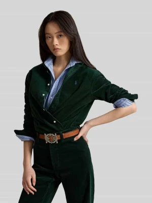 Bluzka koszulowa o kroju regular fit z czystej bawełny Polo Ralph Lauren Ciemnozielony