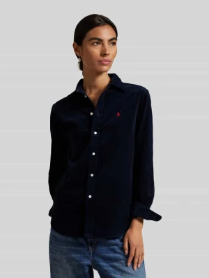 Bluzka koszulowa o kroju regular fit z czystej bawełny Polo Ralph Lauren Granatowy