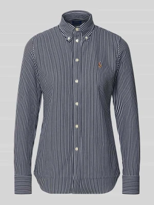Bluzka koszulowa o kroju regular fit z czystej bawełny Polo Ralph Lauren Granatowy