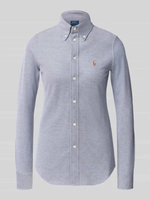 Bluzka koszulowa o kroju regular fit z czystej bawełny Polo Ralph Lauren Granatowy