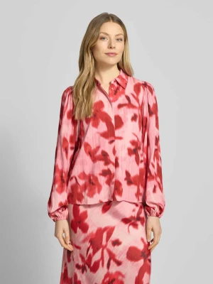 Bluzka koszulowa o kroju regular fit z czystej wiskozy model 'Asina' YAS