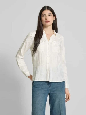 Bluzka koszulowa o kroju regular fit z czystej wiskozy model ‘BUMPY’ Vero Moda