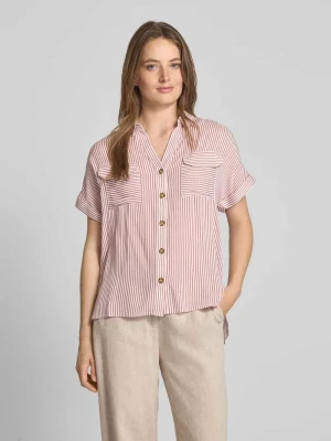 Bluzka koszulowa o kroju regular fit z czystej wiskozy model ‘BUMPY’ Vero Moda