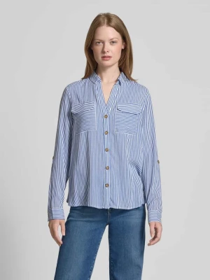 Bluzka koszulowa o kroju regular fit z czystej wiskozy model ‘BUMPY’ Vero Moda