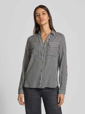 Bluzka koszulowa o kroju regular fit z czystej wiskozy model ‘BUMPY’ Vero Moda