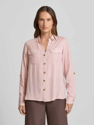 Bluzka koszulowa o kroju regular fit z czystej wiskozy model ‘BUMPY’ Vero Moda
