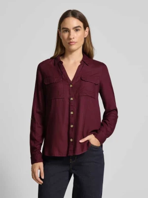 Bluzka koszulowa o kroju regular fit z czystej wiskozy model ‘BUMPY’ Vero Moda