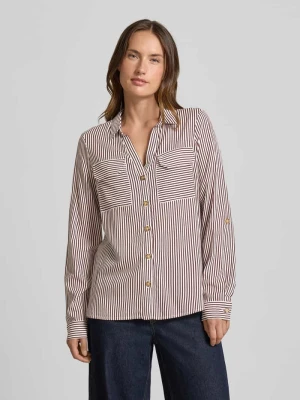 Bluzka koszulowa o kroju regular fit z czystej wiskozy model ‘BUMPY’ Vero Moda
