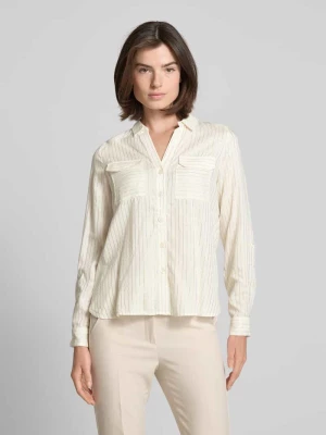 Bluzka koszulowa o kroju regular fit z czystej wiskozy model ‘BUMPY’ Vero Moda