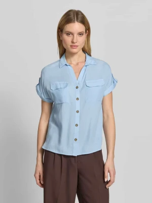 Bluzka koszulowa o kroju regular fit z czystej wiskozy model 'BUMPY' Vero Moda