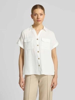 Bluzka koszulowa o kroju regular fit z czystej wiskozy model 'BUMPY' Vero Moda