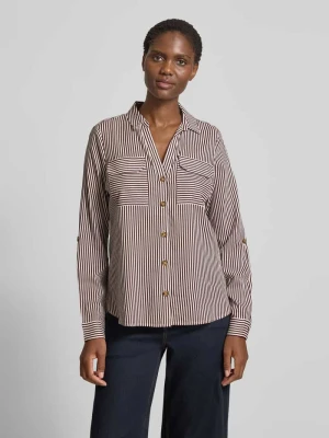 Bluzka koszulowa o kroju regular fit z czystej wiskozy model ‘BUMPY’ Vero Moda