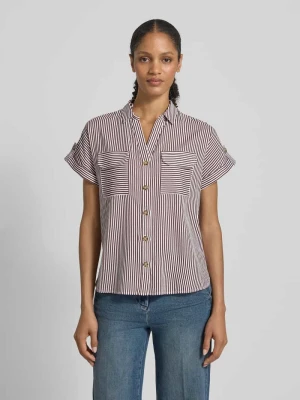 Bluzka koszulowa o kroju regular fit z czystej wiskozy model ‘BUMPY’ Vero Moda