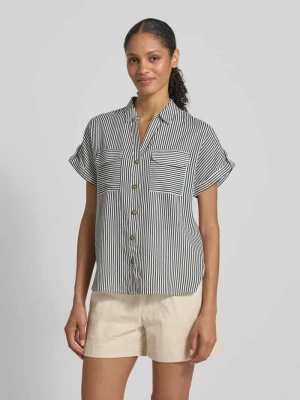 Bluzka koszulowa o kroju regular fit z czystej wiskozy model ‘BUMPY’ Vero Moda