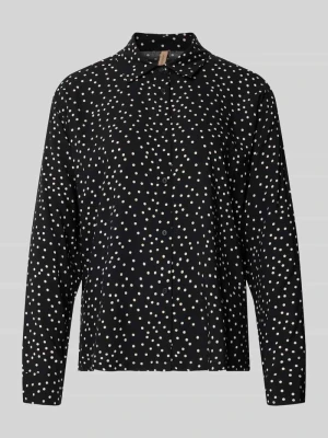 bluzka koszulowa o kroju regular fit z czystej wiskozy model 'GILDA' Soyaconcept Czarny