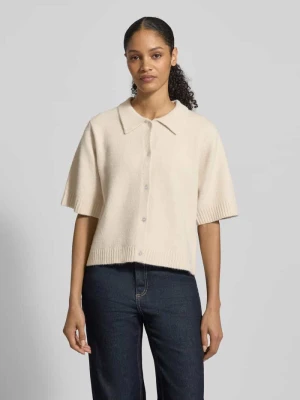 Bluzka koszulowa o kroju regular fit z dodatkiem wełny model ‘Cunna’ NEO NOIR