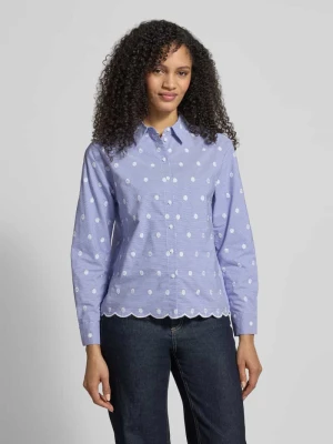 Bluzka koszulowa o kroju regular fit z haftem na całej powierzchni Zero