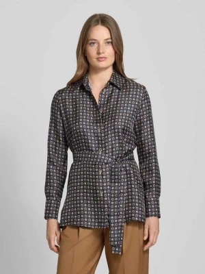 Bluzka koszulowa o kroju regular fit z jedwabiu z nadrukiem model ‘BOCCALE’ Max Mara Studio