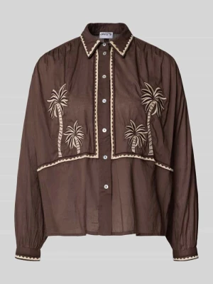 Bluzka koszulowa o kroju regular fit z kwiatowym haftem Jake*s Casual