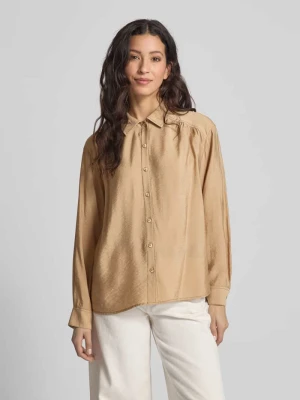 Bluzka koszulowa o kroju regular fit z listwą guzikową na całej długości model ‘Famiga’ Opus