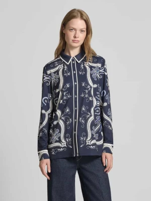 Bluzka koszulowa o kroju regular fit z mankietami Oui