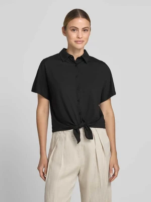 Bluzka koszulowa o kroju regular fit z mieszanka wiskozy model 'Suruli' Opus Czarny