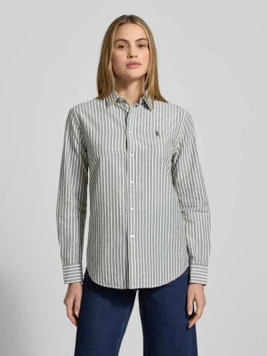 Bluzka koszulowa o kroju regular fit z mieszanki bawełny i lnu Polo Ralph Lauren