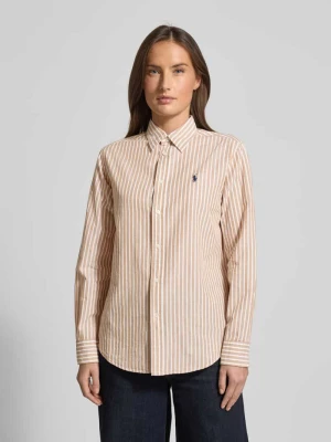 Bluzka koszulowa o kroju regular fit z mieszanki bawełny i lnu Polo Ralph Lauren