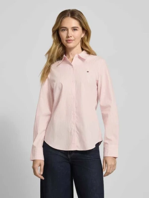 Bluzka koszulowa o kroju regular fit z mieszanki bawełny Tommy Hilfiger Różowy