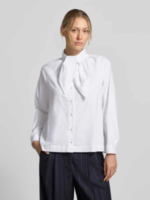 bluzka koszulowa o kroju regular fit z mieszanki bawełny ze stójką Smith & Soul Biały