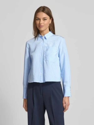 Bluzka koszulowa o kroju regular fit z mieszanki wiskozy z kieszenią na piersi MORE & MORE