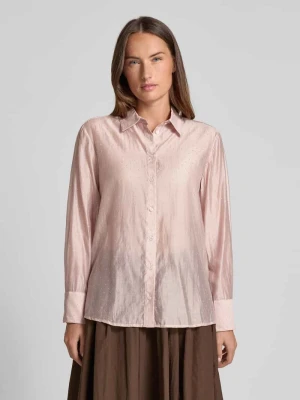 Bluzka koszulowa o kroju regular fit z obszyciem ozdobnymi kamieniami Emily Van den Bergh