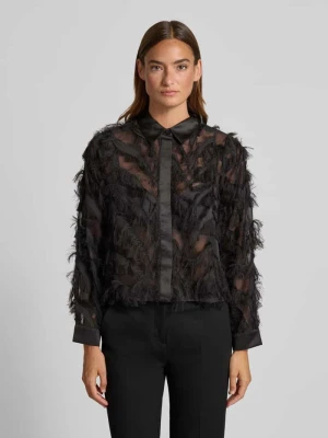 Bluzka koszulowa o kroju regular fit z półprzezroczystego materiału model ‘MYLINE’ Selected Femme