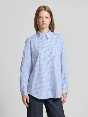 Bluzka koszulowa o kroju regular fit z przedłużonym tyłem Oui