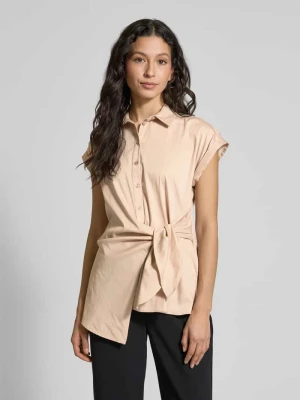 Bluzka koszulowa o kroju regular fit z wiązanym detalem milano italy