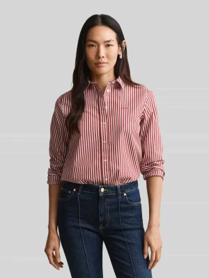 Bluzka koszulowa o kroju regular fit z wyhaftowanym logo Gant