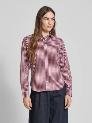 Bluzka koszulowa o kroju regular fit z wyhaftowanym logo model ‘OPLIN GINGHAM’ Gant