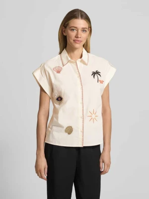 Bluzka koszulowa o kroju regular fit z wyhaftowanym motywem na całej powierzchni model 'Jesse' b.Young