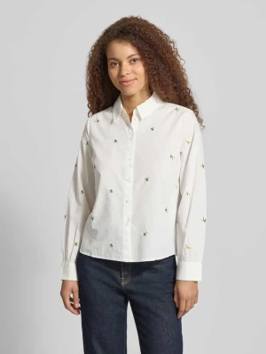 Bluzka koszulowa o kroju relaxed fit z czystej bawełny model 'GENEVA' Pieces