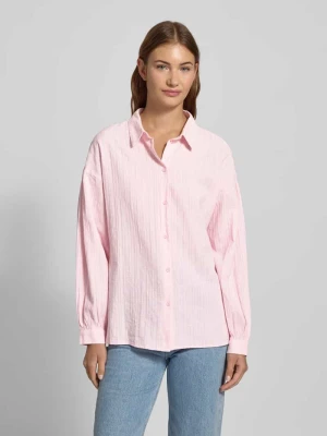 Bluzka koszulowa o kroju relaxed fit z czystej bawełny model ‘MUNA’ Pieces