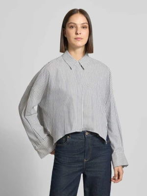bluzka koszulowa o kroju relaxed fit z czystej bawełny model 'OSHIA' Drykorn Jasnoniebieski