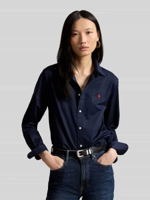 Bluzka koszulowa o kroju relaxed fit z czystej bawełny Polo Ralph Lauren Ciemnoniebieski