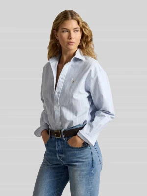 Bluzka koszulowa o kroju relaxed fit z czystej bawełny Polo Ralph Lauren Jasnoniebieski