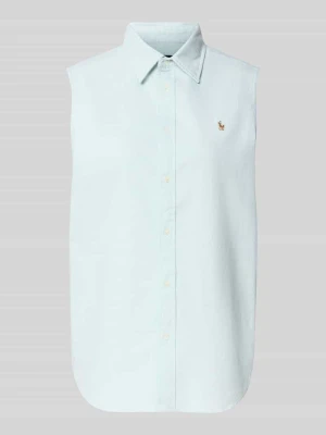 Bluzka koszulowa o kroju relaxed fit z czystej bawełny Polo Ralph Lauren Limonkowy