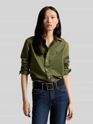 Bluzka koszulowa o kroju relaxed fit z czystej bawełny Polo Ralph Lauren Oliwkowy