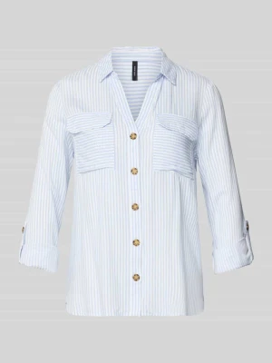 Bluzka koszulowa o kroju relaxed fit z czystej wiskozy model ‘BUMPY’ Vero Moda