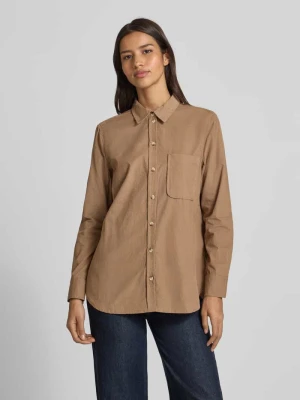 Bluzka koszulowa o kroju relaxed fit z imitacji sztruksu z kieszenią na piersi Christian Berg Woman