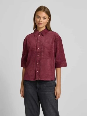 Bluzka koszulowa o kroju relaxed fit z kieszenią na piersi model ‘Faisa’ Opus