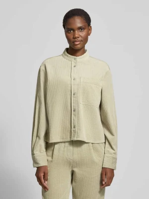 Bluzka koszulowa o kroju relaxed fit z kieszenią na piersi model ‘Falve’ Opus